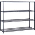 Nexel 5 Tier Wire Shelving Starter Unit, 72W x 24D x 86H 24728N5